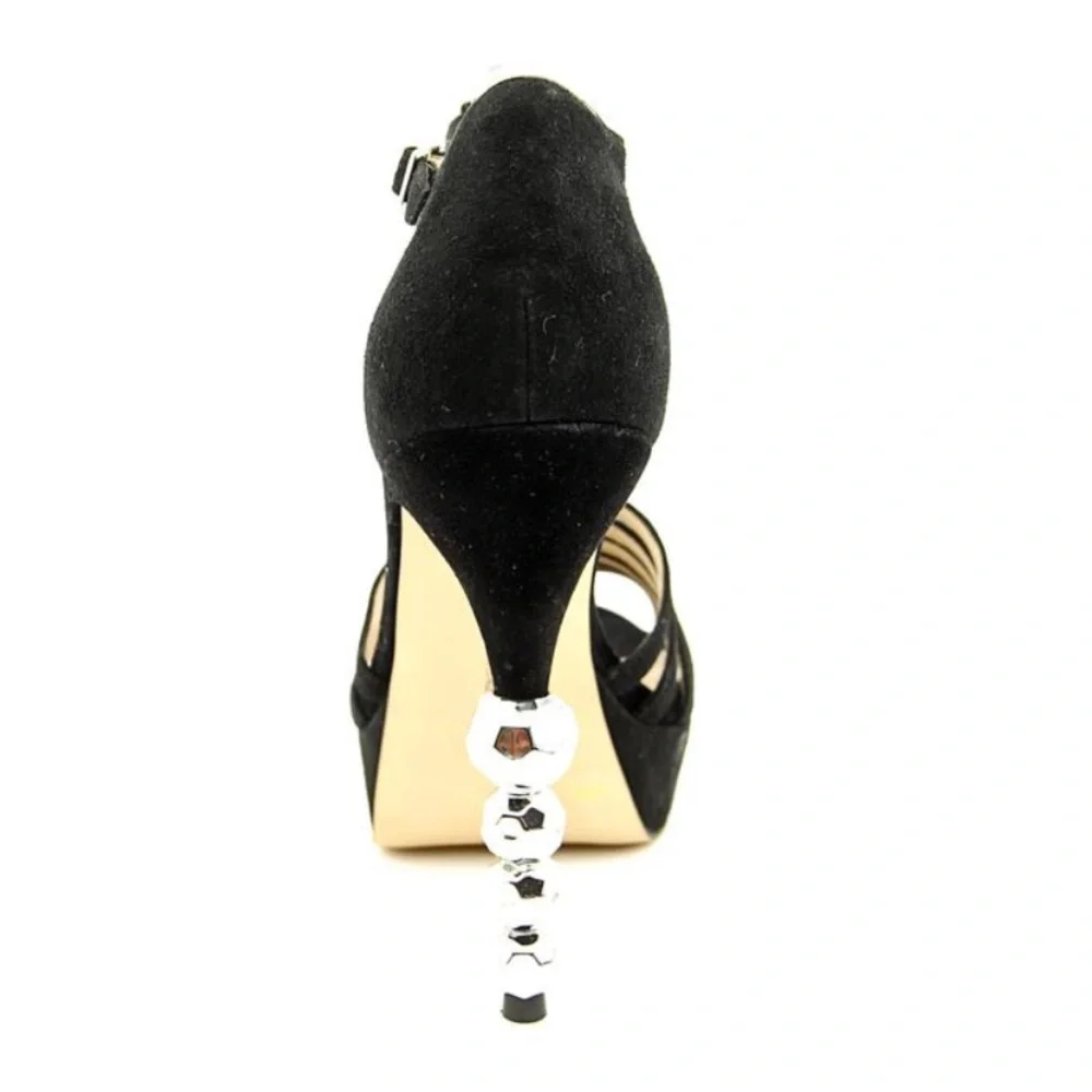 INC International Concepts Black Suede Platform w/ Embellished 